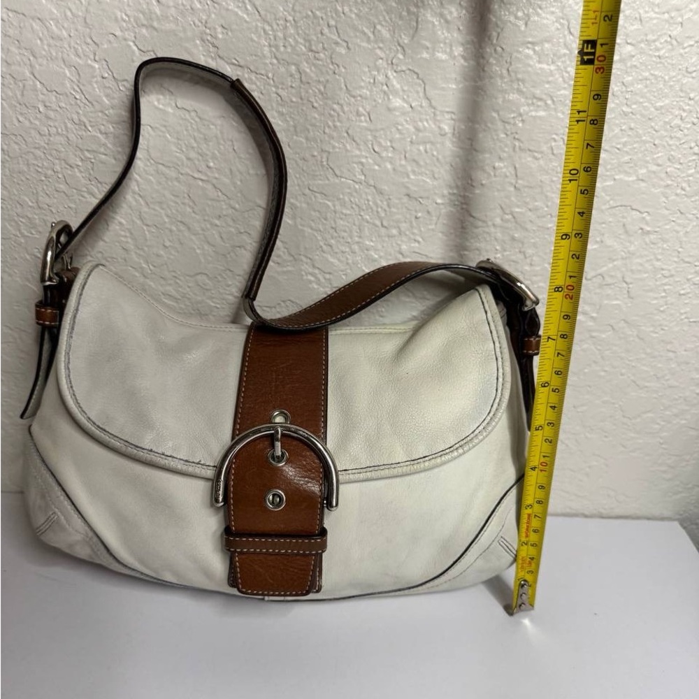 Coach Y2K SoHo White/Brown Leather Shoulder Bag - Picture 3 of 12